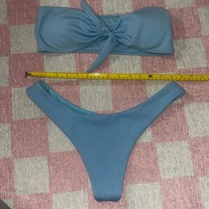 Baby Blue Ribbed Zaful Bikini